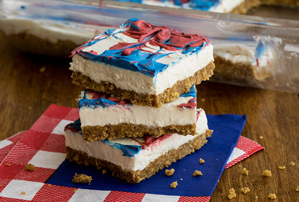 Red, White, & Blue No Bake Cheesecake